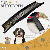Produktbild von petigi Hunderampe für Auto aus Kunststoff, rutschfest, Schwarz