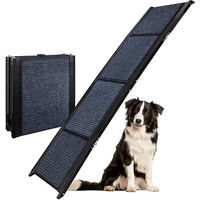 Produktbild von Petigi Hunderampe klappbar aus Aluminium mit rutschfestem Teppichstoff für Hunde aller Altersstufen