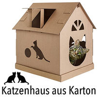 Produktbild von Petigi Katzenhaus aus Pappe als Katzenhöhle und Spielhaus in Braun