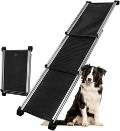 Petigi Teleskop Hunderampe aus Aluminium ausziehbar und rutschfest für Hunde bis 90 kg - 5 kg – Bild 1 von 7