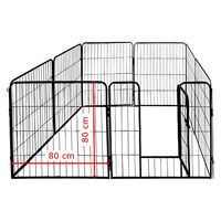 Produktbild von Petigi Tierlaufstall Welpenauslauf aus Metall Schwarz 80 x 80cm