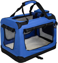 Petigi Tiertransporttasche aus Nylon für Hund und Katze faltbar Blau – Bild 1 von 3