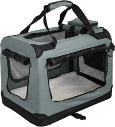 Petigi Tiertransporttasche aus Nylon für Hund und Katze Grau – Bild 1 von 3