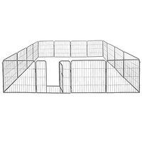 Produktbild von Petigi Welpenauslauf Laufstall aus pulverbeschichtetem Metall Schwarz 80 x 60 cm