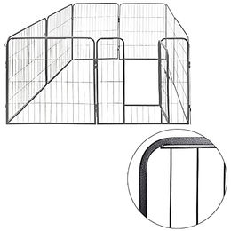 Petigi Welpenauslauf XL Laufstall aus Metall in Silber für Welpen und Kleintiere – Bild 1 von 2