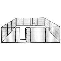 Produktbild von Petigi Welpenlaufstall 16eckig aus Metall Schwarz 100cm