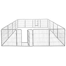 Produktbild von Petigi Welpenlaufstall 16eckig aus Metall Silber 100 cm