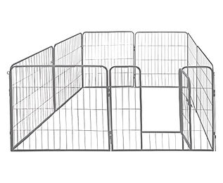 Produktbild von Petigi Welpenlaufstall aus Metall als Freilaufgehege 60 x 80 cm Silber