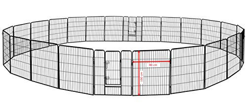 Petigi Welpenlaufstall aus Metall in Schwarz 100 cm – Bild 1 von 4
