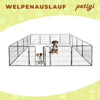 Produktbild von Petigi Welpenlaufstall XL aus Metall in Schwarz für Welpen und Kleintiere - 16 x 60 cm