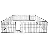Produktbild von Petigi Welpenlaufstall XL Freilaufgehege aus Metall Schwarz 16 Teile H 60 x B 80 cm - 16 x 80 cm