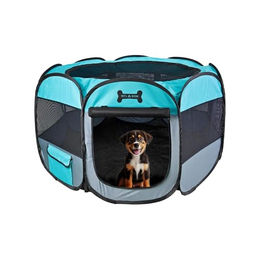 petigi Welpenlaufstall XL in Grün für Hunde, Katzen, Hasen und Meerschweinchen 115x115x65 cm – Bild 1 von 13