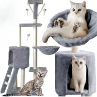 Produktbild von PetJet XXL Kratzbaum für Katzen mit 5 Ebenen, Haus und Spielzeug, Grau