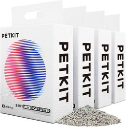 PETKIT Katzenstreu 5 in 1 Gemischtes Katzenstreu mit Aktivkohle und Tofustreu 4-teilig - 4 x 3,6 kg – Bild 1 von 4