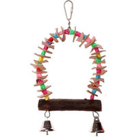 Produktbild von Petlala Butterfly Schaukel aus Holz für Papageien bunt