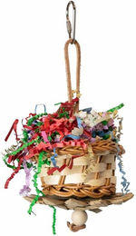 Petlala Foraging Basket Intelligenzspielzeug Futternapf aus Naturmaterial für Vögel bunt – Bild 1 von 2