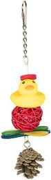 Petlala Happy Duck Intelligenzspielzeug aus Plüsch für Papageien in Gelb und Bunt – Bild 1 von 2