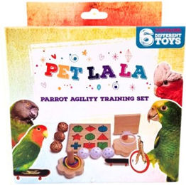 Petlala Papagei Agility Training Set Intelligenzspielzeug aus Holz in Bunt – Bild 1 von 4