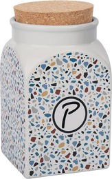 Produktbild von Petlando Futter- und Snackdose Terrazzo aus Keramik 1,35 l weiß