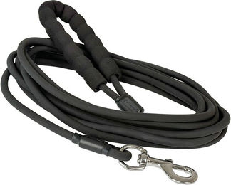 Petlando Hundeschleppleine Trekking aus Biothane Schwarz 5 m wasserabweisend mit Griff – Bild 1 von 6