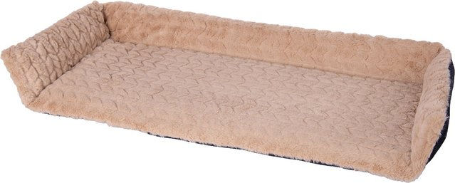 Produktbild von Petlando Katzenkissen Fensterbankauflage mit Zugluftstopper Waves aus Plüsch in Braun und Beige