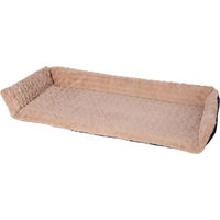 Produktbild von Petlando Katzenkissen Fensterbankauflage mit Zugluftstopper Waves aus Plüsch in Braun und Beige