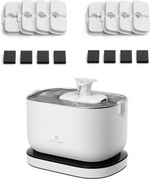Produktbild von Petlibro Dockstream Akkubetriebener Automatischer Katzenbrunnen mit 8er-Packung Filtern in Weiß
