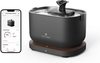 Produktbild von Petlibro Dockstream App-gesteuerter Trinkbrunnen für Haustiere Schwarz mit Wifi-Überwachung