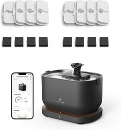 Produktbild von Petlibro Dockstream App-gesteuerter Trinkbrunnen für Katzen mit 8er-Packung Filtern in Schwarz