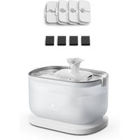 Produktbild von Petlibro Dockstream Automatischer Katzenbrunnen mit kabelloser Pumpe und Edelstahl in Weiß inklusive 4er-Packung Filter