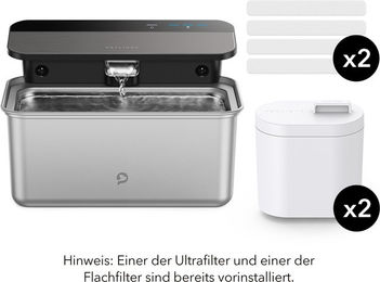 Produktbild von PETLIBRO Glacier Katzenbrunnen aus Edelstahl mit 2 Ultrafiltern in Silber