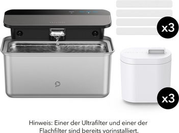 Produktbild von PETLIBRO Glacier Katzenbrunnen aus Edelstahl mit Ultrafilter und 3 Ersatzfiltern in Silber