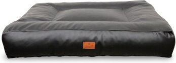 Petliving orthopädisches Hundebett Anna XXL aus Kunstleder schwarz 120 x 100 cm – Bild 1 von 3