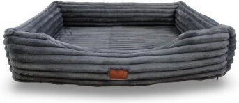 Petliving orthopädisches Hundebett Lilly aus Cord in Grau XL mit Oeko-Tex Zertifizierung – Bild 1 von 3