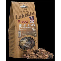 Petman Lobtüte FASS! Hundetrockenfleisch Wild Hirsch 80 g - 10 x 80 g – Bild 1 von 3