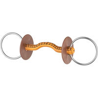 Produktbild von Petrebels Gebiss Mundstück mit 2 Ringen aus Leder für Pferde in Braun und Silber