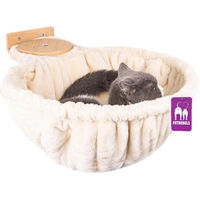 Produktbild von Petrebels Katzen Kletterwand Liegeschale Hang Round Ø 48 cm zur Wandmontage in Eiche-Rustikal-Optik