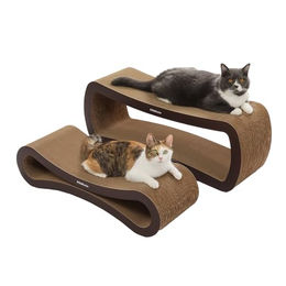 PetRhein Ascent Paw Katzen Kratzbrett XXL Set aus zwei wendbaren Kratzpappen aus hochverdichteter Wellpappe Braun – Bild 1 von 12