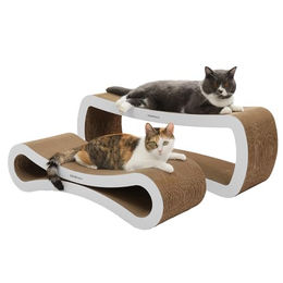 PetRhein Ascent Paw XXL Kratzbrett für Katzen Set aus zwei wendbaren Kratzpappen in Weiß – Bild 1 von 13