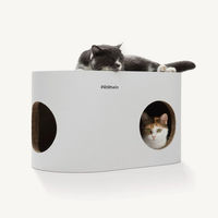 Produktbild von PetRhein Safari Lodge XXL Katzenmöbel 3-in-1 Kratzhaus mit Kratzbrett aus Wellpappe 64 x 35 x 36 cm