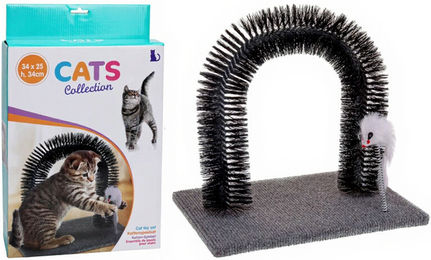 Pets Collection Katzenkratzbrett-Set aus Holz und Metall mit Polyester 34x25x34 cm – Bild 1 von 5