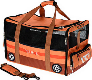 Pets Collection Transportbox für kleine Hunde und Katzen aus Polyester in Orange und Schwarz 520x300x325 mm – Bild 1 von 1