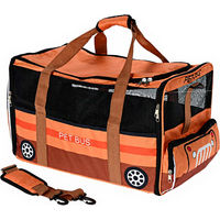 Produktbild von Pets Collection Transportbox für kleine Hunde und Katzen aus Polyester in Orange und Schwarz 520x300x325 mm