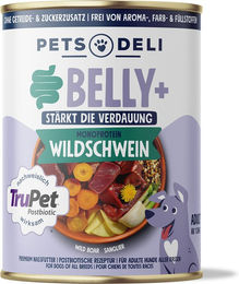 Produktbild von Pets Deli Belly Balance Hund Adult Wildschwein Monoprotein Stückchen in Sauce 800g