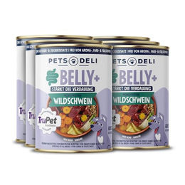 Pets Deli Belly+ Hunde Nassfutter Wildschwein mit Buchweizen Karotte und Fenchel für sensible Verdauung Glutenfrei und ohne Zucker 6x400g - 6 x 400 g – Bild 1 von 3