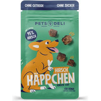 Produktbild von Pets Deli Belohnungssnack Häppchen Hirsch und Ente für Hunde Senior mit hohem Fleischanteil 90g - 90 g