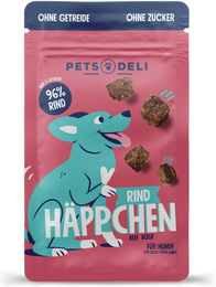 Produktbild von Pets Deli Belohnungssnack Rinderhäppchen für Senioren Hunde getreidefrei und zuckerfrei 90g - 90 g