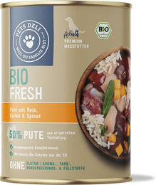 Produktbild von Pets Deli Bio Nassfutter für Hunde Senior Pute und Lamm getreidefrei und hypoallergen 400g Dose - 400 g