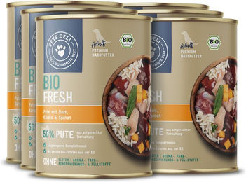 Produktbild von Pets Deli Bio Nassfutter für Senioren Hunde Pute und Lamm hypoallergen getreidefrei 400g 6er Pack - 6 x 400 g