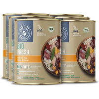 Produktbild von Pets Deli Bio Nassfutter für Senioren Hunde Pute und Lamm hypoallergen getreidefrei 400g 6er Pack - 6 x 400 g